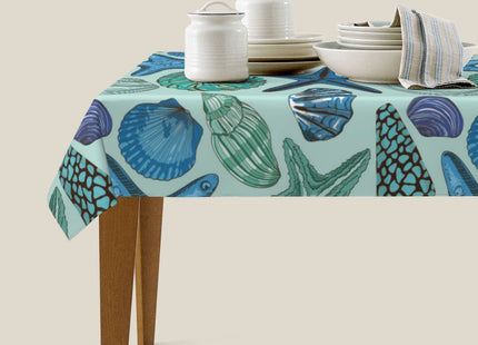 Navy Blue Teal Nautical Starfish Beach Coastal Sea Beachy Waterproof Picnic Party Rectangle Table Cloth Cover Decorations Fabric 54 X 72 Inches Rectangle Tablecloth Home Dining Room Kitchen Decor