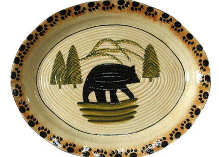 Paseo Road Rustic Bear Ceramic Serving Platter