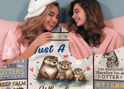 Norkobay Otters Blanket Gifts for Girls Kids,Sea Otters Stuff Animal Throw Blankets,Cute Otter Gifts for Adults Women Otter Lovers 50"X40"