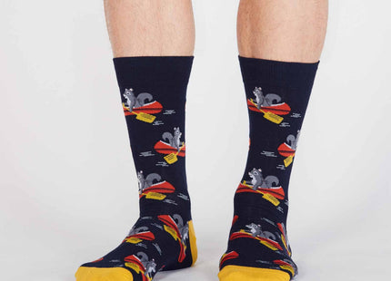 Sock It To Me, Keep on Paddling, Men's Crew Socks, Canoe Squirrel Socks