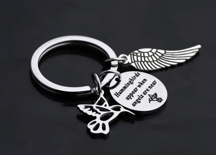 Gzrlyf Hummingbird Keychain Hummingbirds Appear when Angels are Near Hummingbird Memorial Gifts for Loss of Loved One (Keychain)