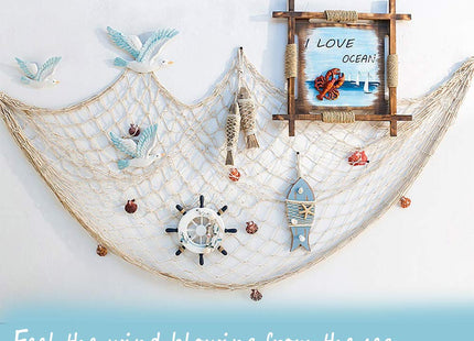 Natural Fishing Net Decor with Shells 79 Inch Beach Theme Decor for Party Home Bedroom Wall Hanging Fish Net Decorations