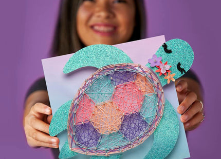 Craft-Tastic — String Art Sea Turtle for 2 Fun Craft Projects — Sea Turtle and Hibiscus Flower — Ages 10+