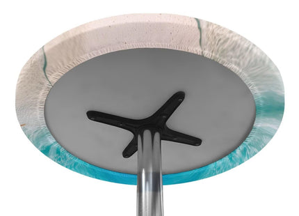 Garucesta Round Tablecloth 24'' Diameter Cocktail Table Topper Cap Cover Washable Round Stretch Highboy Table Covers Cloths with Elastic Edge for Home Decor, Starfish Beach