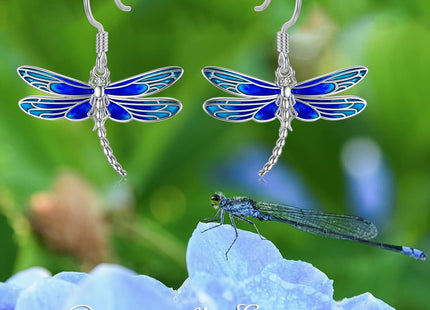 PELOVNY Dragonfly Earrings for Women 925 Sterling Silver Blue Dragonfly Dangle Earrings Birthday Christmas Jewelry Gifts for Mom Daughter Wife Sister
