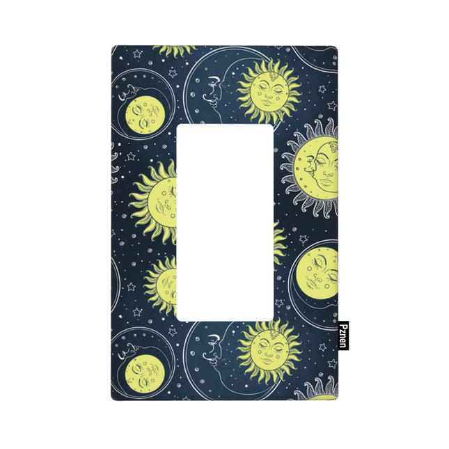 Pznen Decorative Coastal Anchor 1-Gang Single Rocker Wall Plate, Blue Vintage Nautical Anchor Light Switch Cover Plates 4.5"x 2.76" for Living Room Kitchen Home Decor
