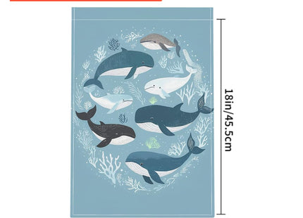 Moslion Fish Garden Flag Vertical Double Sided Nature Nautical Ocean Sea Seaweed Coral Whale Shark Dolphin House Flags Home Burlap Banners 12.5x18 Inch for Outdoor Decor Lawn