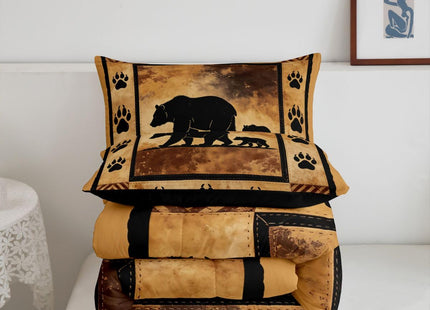 Feelyou Cute Bear Comforter Set Kids Wild Animal Comforter for Boys Teens Nature Wildlife Bear Bedding Set Breathable Lodge Western Farmhouse Duvet Set Bedroom Quilt Set King Size