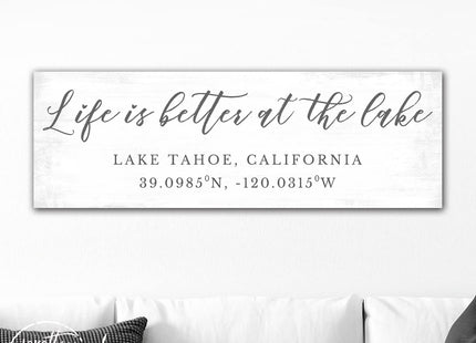 Personalized Life Is Better at the Lake Canvas Wall Art Custom Lake House