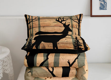 Feelyou Deer Moose Print Comforter Set Twin for Kids Boys Girls Bedding Set