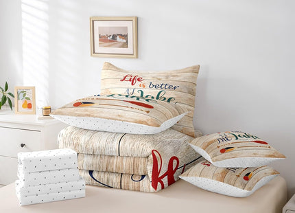 Erosebridal Life is Better at The Lake Comforter Set Kids Boys Twin