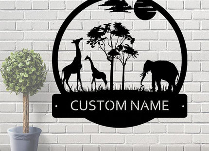 Deer Mountain Forest Moon DAD Father's Day Gift Store Sign Cabin Decor Black Metal Wall Art Plaque Home Decor Outdoor Metal Wall Art Gift for Housewarming