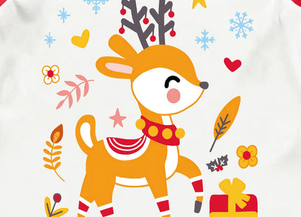 Tkria Baby Girl Christmas Shirt for Moose Deer Printed Raglan Sleeve Sika Deer Graphic Tshirts Toddler Outfits 2 Years
