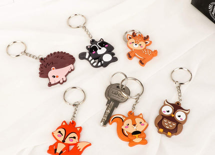 iMagitek 24 Pack Woodland Animal Keychains for Woodland Party Supplies, Birthday Party Bag Fillers, Birthday Gifts, Woodland Animals Lover Gifts , Woodland Party Return Gifts