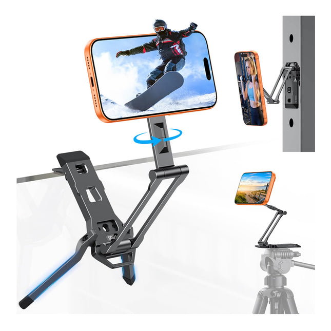 OMOTON TP06 Pro [Equipped Lanyard] 360° Rotating for MagSafe Tripod, Black
