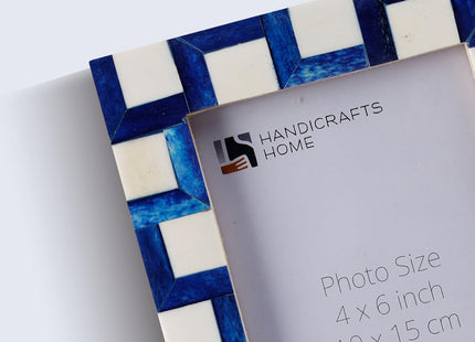 Handicrafts Home Decorative Bone Inlay Blue Picture Frame Coastal Decor,6x4