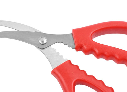 LOCEAST 8PCS Red Seafood Scissors - Multifunctional Stainless Steel Crab Leg Crackers for Fish Lobster Shrimp