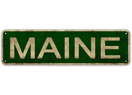 YOYUJU Maine Sign, America State Name Vintage Metal Tin Sign 4x16 Inch