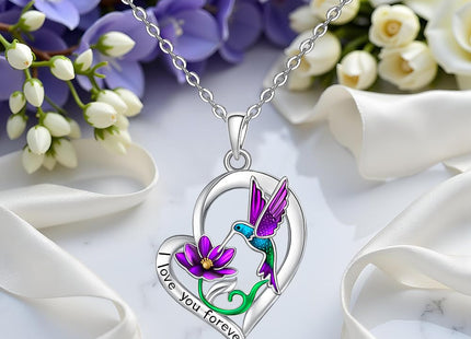 Hummingbird Necklace for Women Pendant Heart Hummingbird Necklace Jewelry