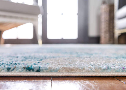 Unique Loom Positano Collection Coastal Modern Coral Lobster Shells Light Blue Area Rug (9' x 12')