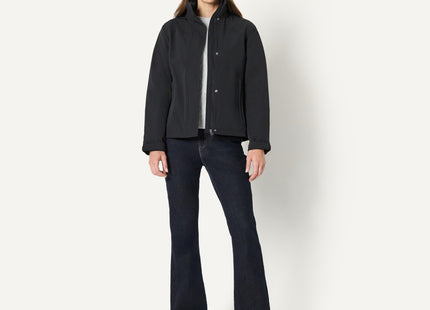 Amazon Essentials Women's Regular-Fit Lightweight Waterproof Long Hooded Rain Jacket, Black, Small