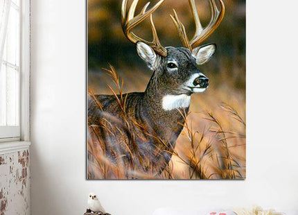 GELANYOUPIN 5D DIY Animal Rhinestone Painting Scenic Deer Full Round Drill Mosaic DIY Beads Embroidery Deer Cross Stitch Home Decor Gift for Adults (30x45cm/11.8x17.7inches)