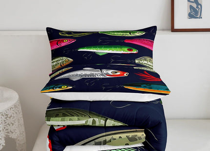 Feelyou Fishing Lure Bedding Set Twin Size for Children Teen Kids