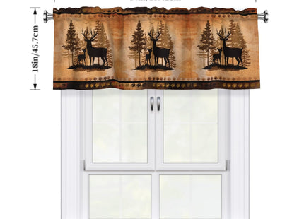 Giwawa Forest Deer Kitchen Curtain Valance Wildlife Animal Small Blackout Window Treatment Valances for Living Room Bedroom Bathroom, 54x18 Inch