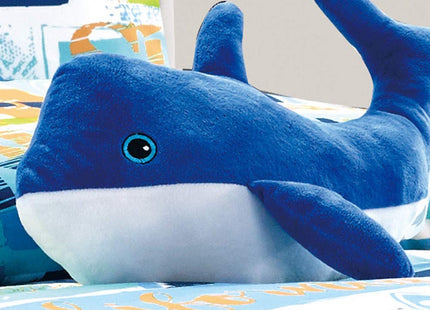 WPM Kids Collection Bedding 5 Piece Blue Ocean Life Full Size Comforter Set with Sheet Pillow sham and Whale Pillow Fun Sun Water surf Design Ocean Life Whale (Ocean Life Whale, Full Comforter)