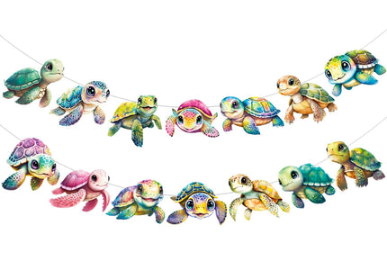 Sea Turtle Banners Turtle Birthday Party Decorations Ocean Animals Turtle Cutout Banners Baby Turtles Party Decorations for Under The Sea Baby Shower Supplies