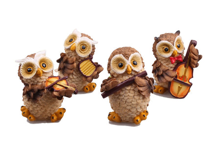 SMANSNAY Owl Decor Statue, Home Office Ornaments, Cute Owl Figurines for Home Decoration, Great Owl Gifts for Women, Boys, Girls(Pack of 4)