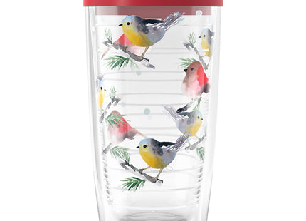 Tervis Sara Berrenson Chickadee Christmas Holiday Made in USA Double Walled Insulated Tumbler Travel Cup Keeps Drinks Cold & Hot, 16oz, Classic