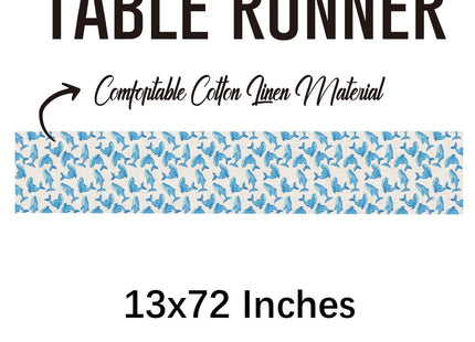 Blue Whale Table Runner, Kitchen Dining Table Decor, Blue Whale Decor Gifts Table Runners for Indoor Outdoor Home Farmhouse Holiday Wedding Birthday Party Decoration, 13 x 72 Inch