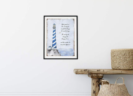 Twelve Steps and Twelve Traditions Wall Art - Serenity Prayer Wall Decor - Lighthouse Decor - Alcoholics Anonymous Picture - AA Sobriety Gifts - 12 Steps Decorations Art Prints