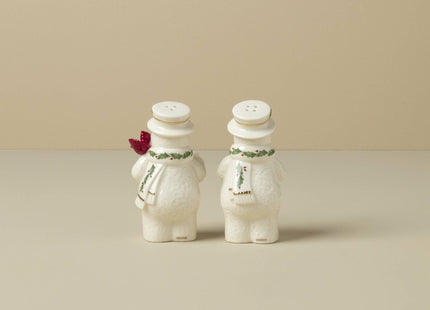 Lenox Happy Holly Christmas Snowmen Salt and Pepper Shaker Set