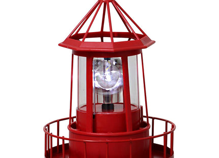 Solar Lighthouse Lamp, 360° Rotating LED Garden Light for Outdoor Decor