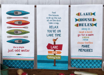 Kay Dee Designs Lake Life Assorted Set Flour Sack Towels, Set of 3