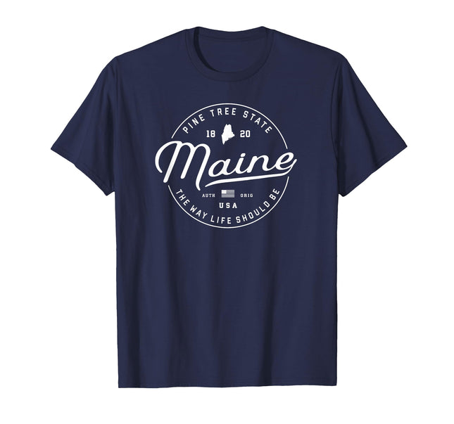 Maine T-Shirt, US State Travel Vacation Shirts ME USA Tees T-Shirt