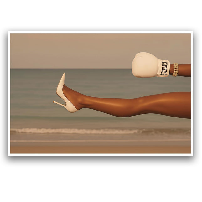 Modern Coastal Home Wall Art Retro Woman Wall Art 16x24 Inch UnFramed