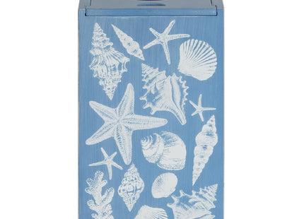 Synovana Seashell Holder Wooden Seashell Display Box Beach Coastal Decor Acrylic Sea Shell Display Holder Home Decor, 4.25 x 4.25 x 7.25 inches