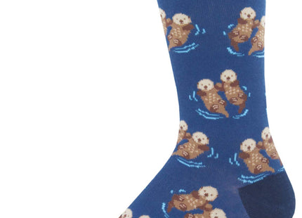 Socksmith Mens Novelty Crew Socks Significant Otter, Blue