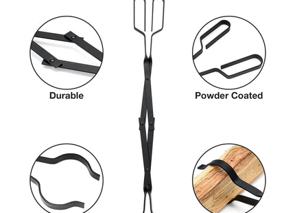 Stanbroil Outdoor Campfire Fireplace Tongs, 26" Long, Log Grabber, Black