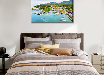 Rebotipy Bar Harbor, Maine US Tourist Attraction Canvas Painting Modern Prints Natural Landscape Art Posters Paintings Wall Pictures Living Room Stretched and Framed Ready to Hang 16" Wx24 H