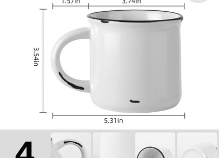 BYCNZB 15oz white Campfire Ceramic Mugs Set of 4 for coffee tea old design