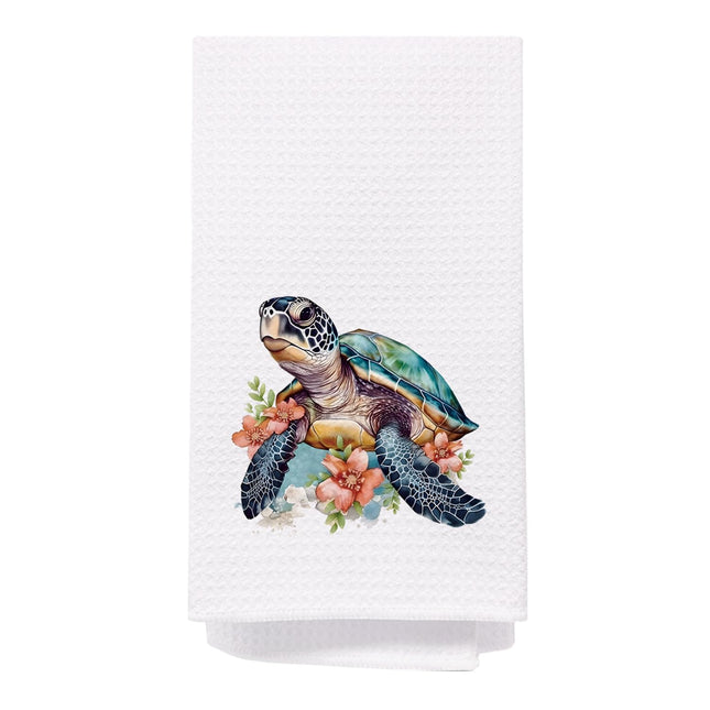 SPBL&L Sea Turtle Gifts for Women,Turtle Beach Hand Towels for Bathroom, Coastal Kitchen Dish Towels, Nautical Beach Bathroom Decor, 16x24 Inches