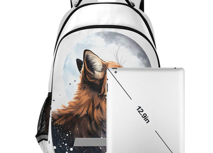 Fox Backpack for Students Boys Girls Fox under The Moon School Bag Travel Daypack Rucksack