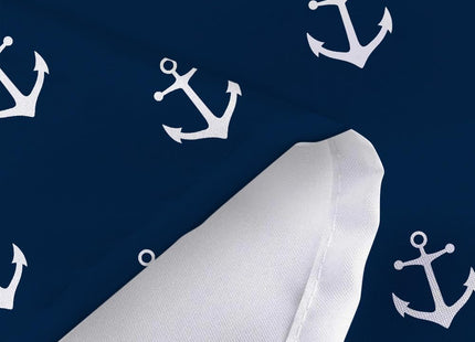 DYNH Nautical Anchor Shower Curtain for Bathroom, Navy Blue Beach Coastal Beachy Fabric Shower Curtains Set Decorative, White Ocean Men Boys Kids Restroom Decor Accessories Hooks Included 72x72 Inch