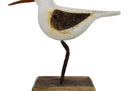 Wood Seagull Statue Beach Table Decor for Home 4.1" Rustic Beach Bird Decor
