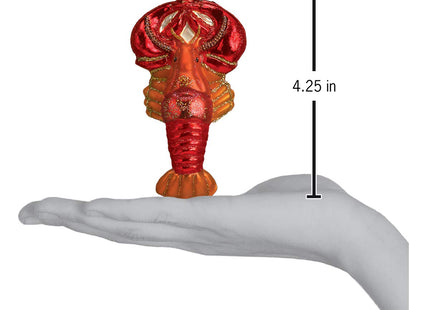 Old World Christmas Lobster Glass Blown Ornament for Christmas Tree, Handcrafted Holiday Decoration, Sea Collection