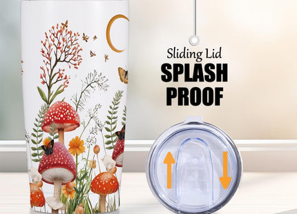 Jztco Mushroom Gifts 20 oz Tumbler, Butterfly Stainless Steel Insulated